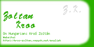 zoltan kroo business card